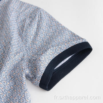 Chemise élastique en coton à manches courtes pour hommes